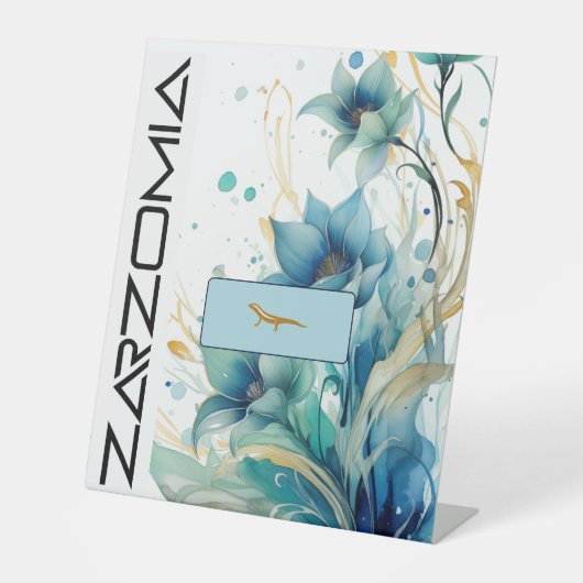 ZARZOMIA RECLAMEBORD MET VOETSTUK (Voorkant)