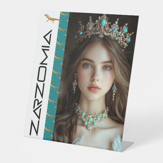 ZARZOMIA RECLAMEBORD MET VOETSTUK (Voorkant)