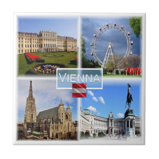 zAT003 WENEN Schloss Schonbrunn Prater Funfair, Tegeltje (Voorkant)