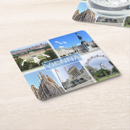zAT005 VIENNA, Oostenrijk, Europa, Kartonnen Onderzetters (Schuin)