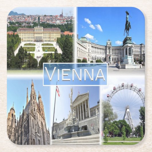zAT005 VIENNA, Oostenrijk, Europa, Kartonnen Onderzetters (Voorkant)