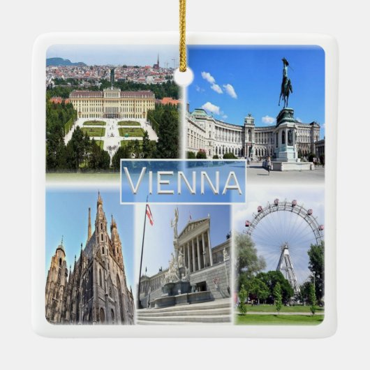 zAT005 VIENNA, Oostenrijk, Europa, keramisch Ornam Keramisch Ornament (Achterkant)