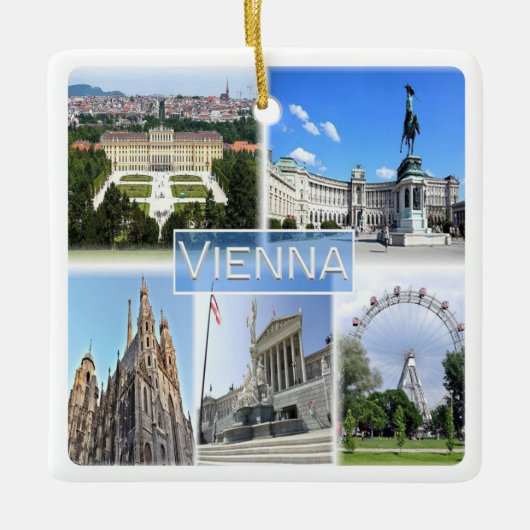 zAT005 VIENNA, Oostenrijk, Europa, keramisch Ornam Keramisch Ornament (Voorkant)