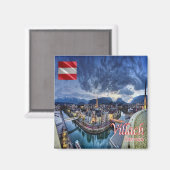 zAT010 VILLACH Oostenrijk, Koelkast Magneet (Voorkant / Achterkant)