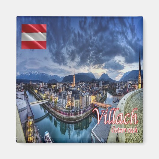 zAT010 VILLACH Oostenrijk, Koelkast Magneet (Voorkant)