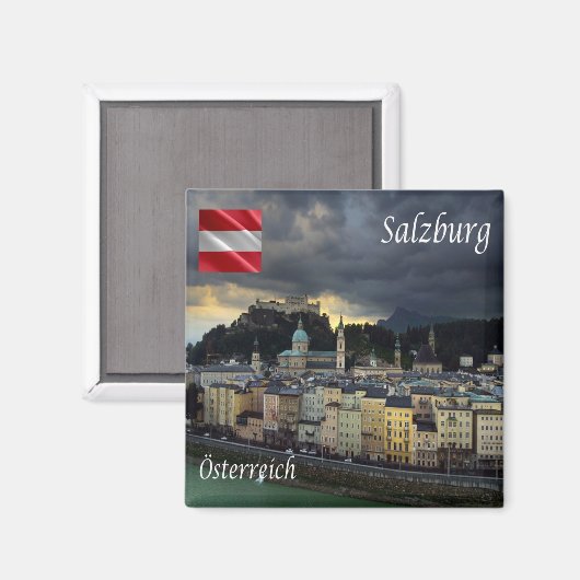 zAT013 SALZBURG Oostenrijk - Fridge Magneet (Voorkant / Achterkant)