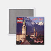 zAT019 HAL IN TIROL Oostenrijk, Koelkast Magneet (Voorkant / Achterkant)