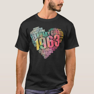 Zaterdag 60 FEBRUARI GIRL 1963 Geweldige verbluffe T-shirt