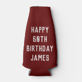 Zaterdag 60ste Elegant Burgundy Pap Stijlvol Flesjeskoeler (Voorkant)