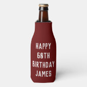 Zaterdag 60ste Elegant Burgundy Pap Stijlvol Flesjeskoeler (Fles Voorkant)