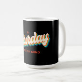 Zaterdag 70s Stijl Staat van de Mind Retro Logo Koffiemok (Voorkant rechts)