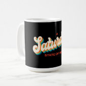 Zaterdag 70s Stijl Staat van de Mind Retro Logo Koffiemok (Voorkant links)