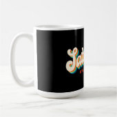 Zaterdag 70s Stijl Staat van de Mind Retro Logo Koffiemok (Links)