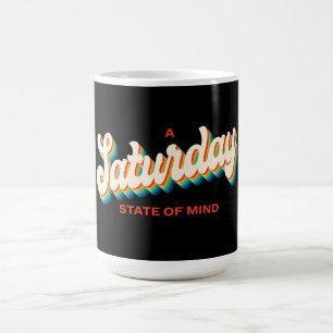 Zaterdag 70s Stijl Staat van de Mind Retro Logo Koffiemok