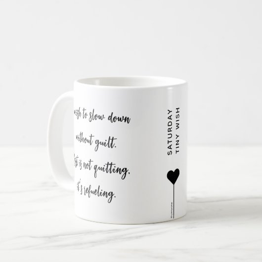 Zaterdag Aangepaste Motiverende Quote Koffiemok (Voorkant links)