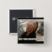 Zaterdag advies vierkante button 5,1 cm (Voorkant /achterkant)