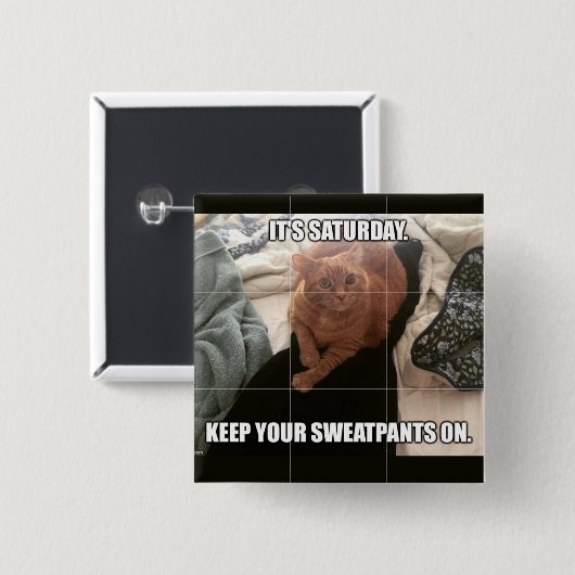 Zaterdag advies vierkante button 5,1 cm (Voorkant /achterkant)