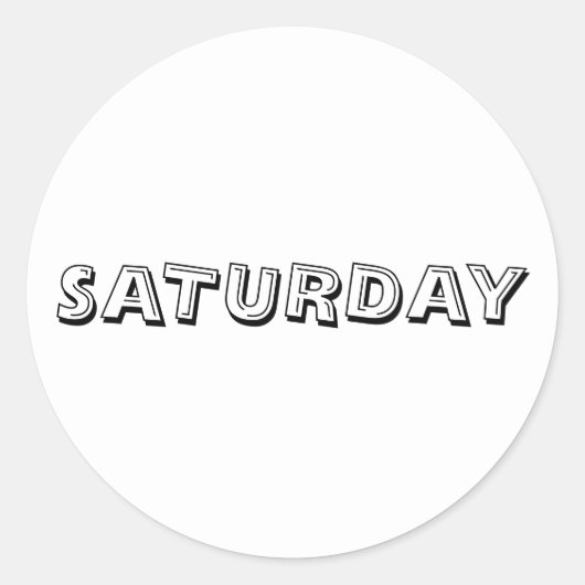 Zaterdag Alphabet Soup White Sticker van Janz (Voorkant)