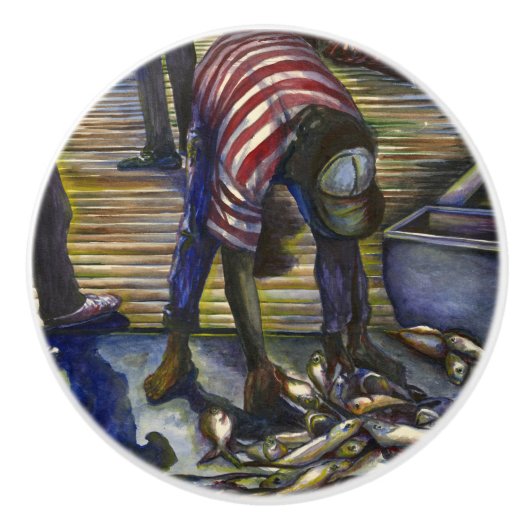 Zaterdag de zegeningen, Harbour Island, Bahama's Keramische Knop (Voorkant)