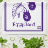 Zaterdag Eggplant - keukenhanddoek (Gevouwen)