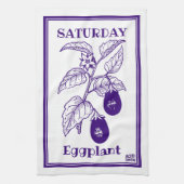 Zaterdag Eggplant - keukenhanddoek (Verticaal)