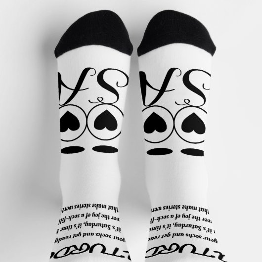 Zaterdag Gedicht Sokken - Trendy, Funny, White&Bla (Top)