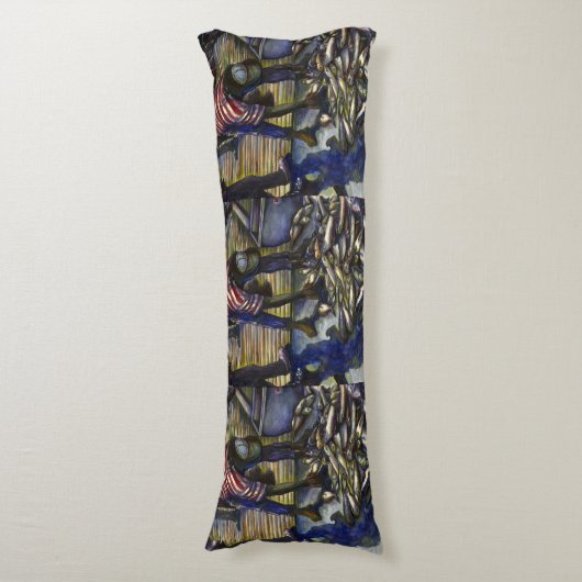 Zaterdag in de kelder, Harbor Island Lichaamskussen (Voorkant Verticaal)