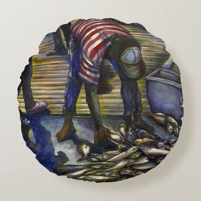 Zaterdag in de kelder, Harbor Island Rond Kussen (Voorkant)