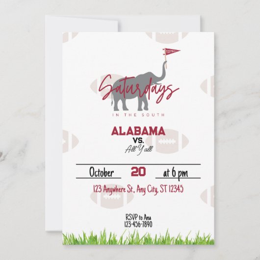 Zaterdag in het South Football Watching Party Kaart (Voorkant)