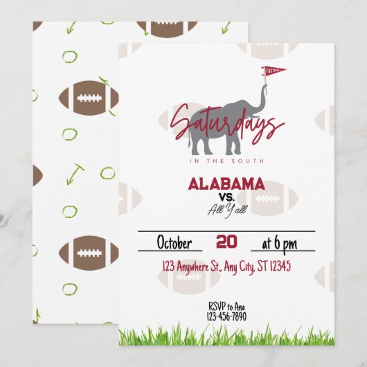 Zaterdag in het South Football Watching Party Kaart (Voorkant / Achterkant)