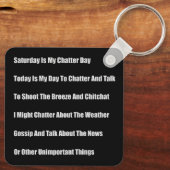 Zaterdag is mijn chatterdag sleutelhanger (Achterkant)