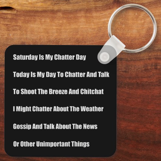 Zaterdag is mijn chatterdag sleutelhanger (Achterkant)
