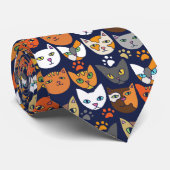 Zaterdag kattenfeest stropdas (Opgerold)