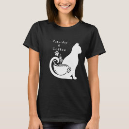 Zaterdag & Koffie Schattigee Kat en Koffie Lover's T-shirt