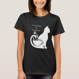 Zaterdag & Koffie Schattigee Kat en Koffie Lover's T-shirt