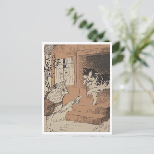 "Zaterdag levering" Briefkaart (Staand voorkant)