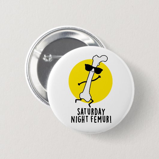 zaterdag nacht Funny Bone Pun Ronde Button 5,7 Cm (Voorkant /achterkant)