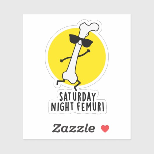 zaterdag nacht Funny Bone Pun Sticker (Vel)