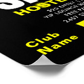 Zaterdag Nacht Party Meisje Dancing Club Event Poster (Hoek)