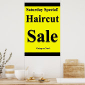 Zaterdag Poster van de speciale haircut Sale Beaut (Keuken)