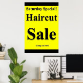 Zaterdag Poster van de speciale haircut Sale Beaut (Thuiskantoor)