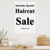 Zaterdag Poster van de speciale haircut Sale Beaut (Keuken)
