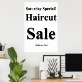 Zaterdag Poster van de speciale haircut Sale Beaut (Thuiskantoor)