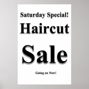 Zaterdag Poster van de speciale haircut Sale Beaut