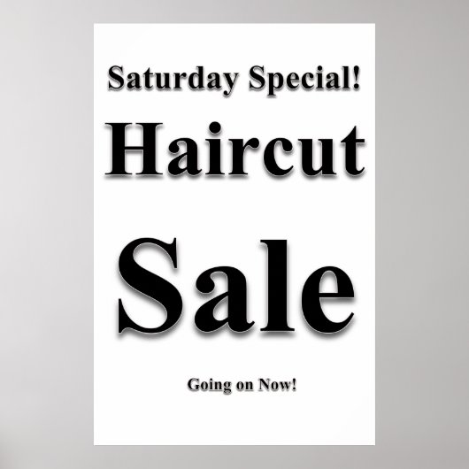 Zaterdag Poster van de speciale haircut Sale Beaut (Voorkant)