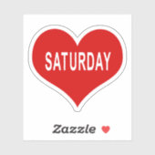 ZATERDAG Rode Liefde Hart Vinyl Sticker (Vel)