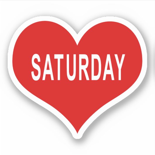 ZATERDAG Rode Liefde Hart Vinyl Sticker (Voorkant)