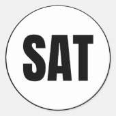 zaterdag ronde sticker (Voorkant)