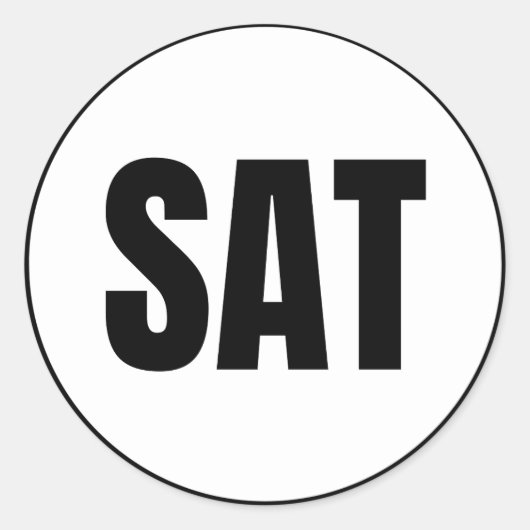 zaterdag ronde sticker (Voorkant)