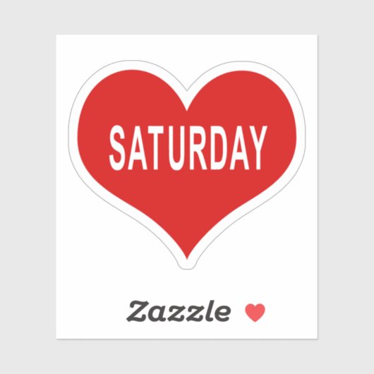 ZATERDAG Rood Hart Vinyl Sticker (Vel)